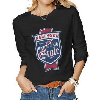 Faded New York Beer Label - New Yorker Pride Women Long Sleeve T-shirt | Mazezy