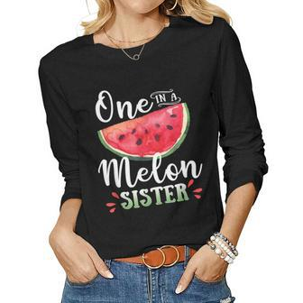 Family Watermelon Matching Group One In A Melon Sister Women Long Sleeve T-shirt | Mazezy
