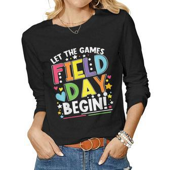 Field Day 2023 Let The Games Begin Kids Boys Girls Teachers Women Long Sleeve T-shirt | Mazezy