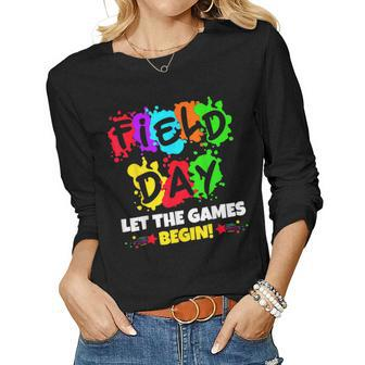Field Day Let The Games Begin Colorful Boys Girls Teachers Women Long Sleeve T-shirt | Mazezy