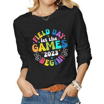 Field Day Let Games Start Begin Kids Boys Girls Teachers Women Long Sleeve T-shirt | Mazezy