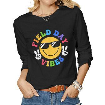 Field Day Vibes For Teacher Kids Happy Field Day 2023 Women Long Sleeve T-shirt | Mazezy