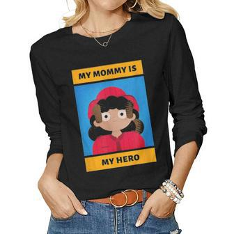 Firefighter Mom Daughter Son Kids Cute Mothers Day Women Graphic Long Sleeve T-shirt - Seseable