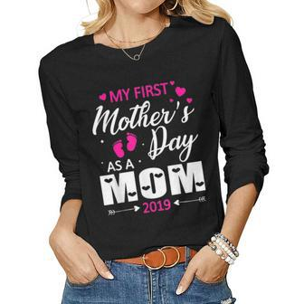 My First Mother S Day As A Mom 2019 Happy Lovely V2 Women Long Sleeve T-shirt | Mazezy UK