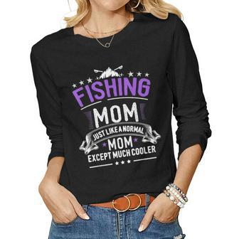 Fishing Mom Funny Women Fisher Women Graphic Long Sleeve T-shirt - Seseable