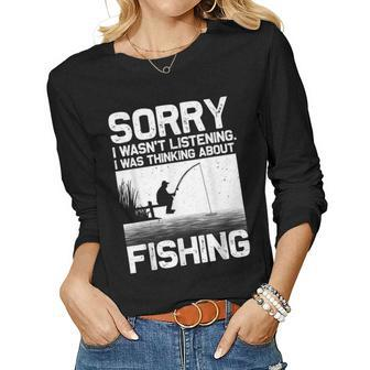 Fishing For Men Women Trout Bass Fisherman Vacation Women Long Sleeve T-shirt | Mazezy