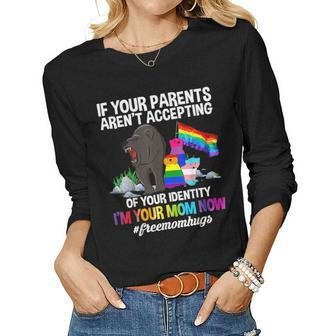 Free Mom Hugs Proud Mama Bear Lgbt Gay Pride Lgbtq Parade Women Long Sleeve T-shirt | Mazezy