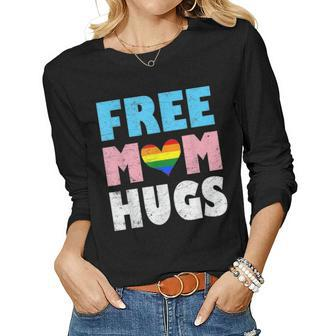 Free Mom Hugs Rainbow Pride Lgbt Month Transgender Women Graphic Long Sleeve T-shirt - Seseable