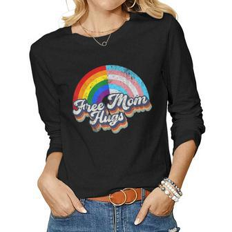 Free Mom Hugs Rainbow Transgender Lgbtq Pride Mouth Women Long Sleeve T-shirt | Mazezy