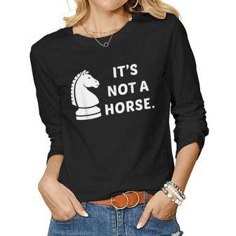 Funny Chess Knight Pieces Board Game Lover Player Horse Gift Women Graphic Long Sleeve T-shirt - Seseable