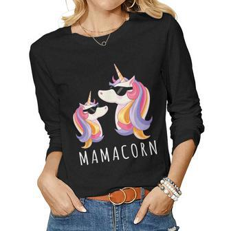 Funny Mamacorn Gift Mama Unicorn Mom And Baby Christmas Women Graphic Long Sleeve T-shirt