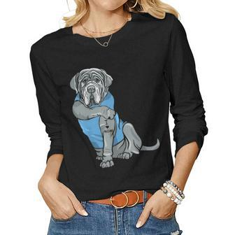 Funny Neapolitan Mastiff Dog I Love Mom Tattoo Lover Gift Women Graphic Long Sleeve T-shirt - Seseable