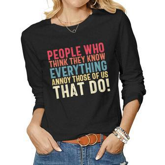 Funny Sarcasm Sarcastic Humor Bossy Person Sarcasm Women Graphic Long Sleeve T-shirt - Thegiftio UK
