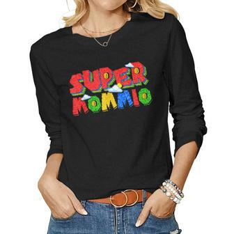 Gamer Mommio Super Mom Mothers Day Funny Gift From Kids  Women Graphic Long Sleeve T-shirt