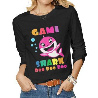 Gami Shark Funny Mothers Day Gift For Womens Mom Women Graphic Long Sleeve T-shirt - Seseable