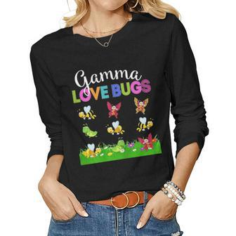 Gamma Love Bugs Funny Mother Day Gift For Gamma Women Graphic Long Sleeve T-shirt - Seseable