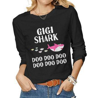 Gigi Shark Doo Doo T For Women Mothers Day Gifts Women Graphic Long Sleeve T-shirt - Seseable
