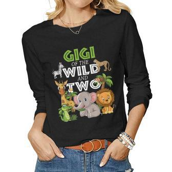 Gigi Of The Wild Two Zoo Birthday Safari Jungle Animal Women Long Sleeve T-shirt | Mazezy