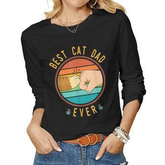 Ginger Cat Best Cat Dad Ever Christmas For Men Women Long Sleeve T-shirt | Mazezy