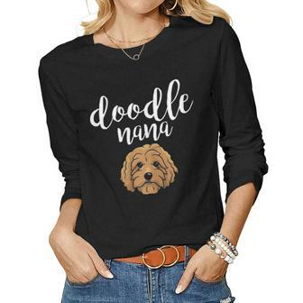 Goldendoodle Nana Doodle Mom Cute Goldendoodle Gift Women Graphic Long Sleeve T-shirt - Seseable