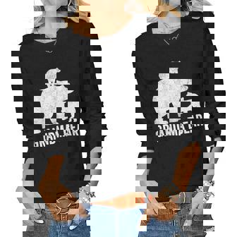 Grandma Bear Mothers Day Funny Two Cub Kids Grandmom Women Graphic Long Sleeve T-shirt - Thegiftio