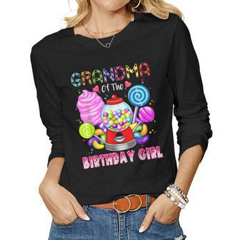 Grandma Of The Birthday Girl Candyland Candy Birthday Party Women Long Sleeve T-shirt | Mazezy