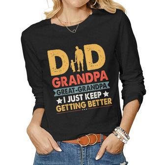 Great Grandpa For Fathers Day Dad From Son Daughter Women Long Sleeve T-shirt | Mazezy