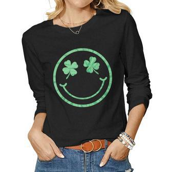 Green Lucky Shamrock Womens Lucky Mama St Patricks Day Women Long Sleeve T-shirt | Mazezy