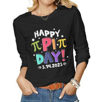 Groovy Happy Pi Day 314 Funny Math Science Teacher Students Women Graphic Long Sleeve T-shirt - Seseable