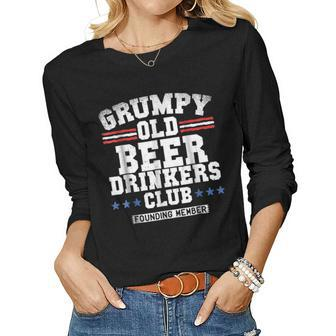 Grumpy Old Beer Drinkers Club Founding Member Women Long Sleeve T-shirt | Mazezy