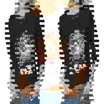 Guinea Pig Mom Floral Arrow Women Long Sleeve T-shirt | Mazezy