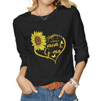 Happiness Is Being A G Ma Sunflower Grandma Women Long Sleeve T-shirt | Mazezy