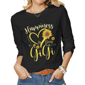 Happiness Is Being A Gigi Sunflower Grandma Women Long Sleeve T-shirt | Mazezy AU