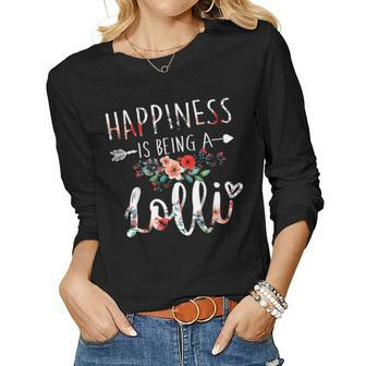 Happiness Is Being A Lolli For Mother Day Gifts Women Graphic Long Sleeve T-shirt - Seseable