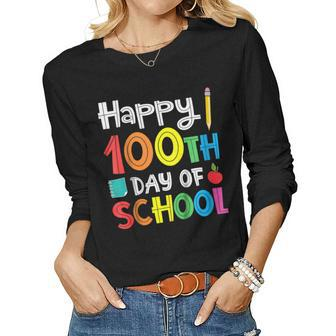 Happy 100Th Day Of School Teacher Student V2 Women Long Sleeve T-shirt | Mazezy