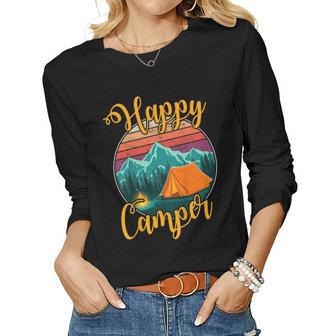 Happy Camper Birthday Party Camping Fan Kids Women Men Women Long Sleeve T-shirt | Mazezy