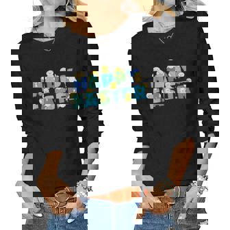 Happy Easter Chicks Chicken Egg Easter Day Boys Girls Women Women Long Sleeve T-shirt | Mazezy