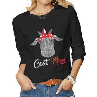 Womens Happy Goat Mom Mama Mother Holiday Women Long Sleeve T-shirt | Mazezy