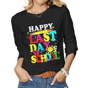 Happy Last Day Of School Students Teachers End Of The Year Women Long Sleeve T-shirt | Mazezy