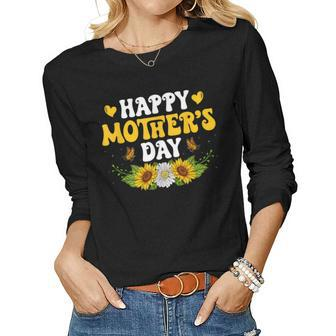 Happy Mothers Day 2023 For Mom Cute Floral Mothers Day Women Graphic Long Sleeve T-shirt - Thegiftio UK