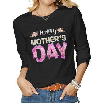 Happy Mothers Day - Inspired Floral Womens Mothers Day Women Graphic Long Sleeve T-shirt - Thegiftio UK