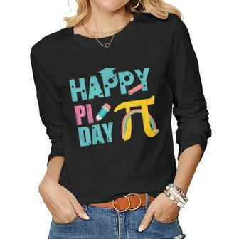 Happy Pi Day Kids Math Teachers Student Professor Pi Day V5 Women Graphic Long Sleeve T-shirt - Seseable