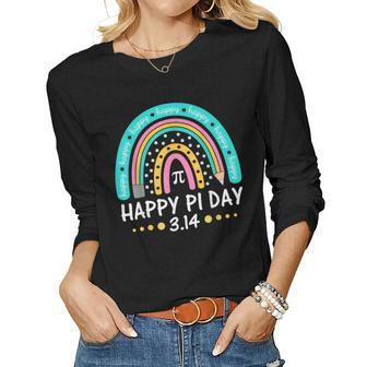 Happy Pi Day Mathematic Math Teacher Rainbow Women Girl Women Long Sleeve T-shirt | Mazezy UK