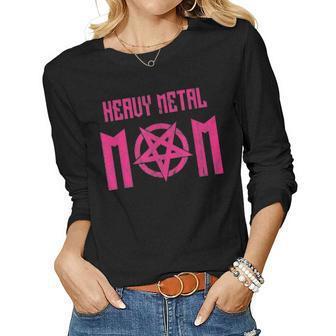 Heavy Metal Mom Rock Music Mama Mothers Day Gift Women Graphic Long Sleeve T-shirt - Seseable