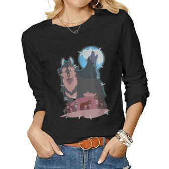 Hunters Wolf Owl Costume House-Kid Friends Family Women Long Sleeve T-shirt | Mazezy