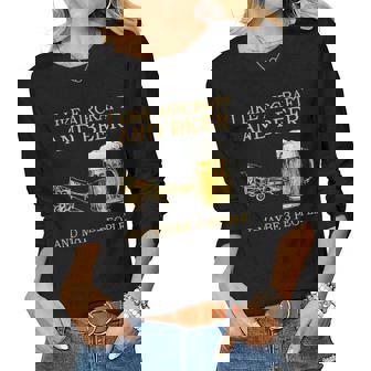 I Like Aircraft And Beer And Maybe 3 People Women Graphic Long Sleeve T-shirt | Seseable CA