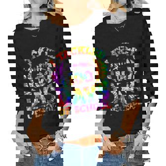 I Tackled 100 Days Of School Football Tie Dye Teacher Kids Women Graphic Long Sleeve T-shirt | Seseable UK