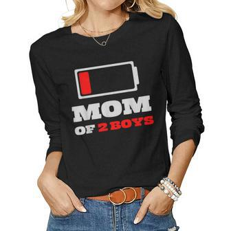 Ideas For Mom Of 2 Boys Women Long Sleeve T-shirt | Mazezy
