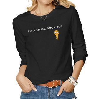 Im A Little Door Key Nerdy Bad Dorky Mom Dad Funny Costume Women Graphic Long Sleeve T-shirt - Seseable