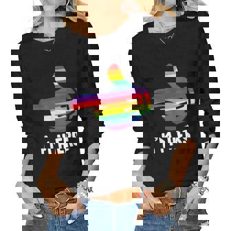 Im Hers Rainbow Lesbian Couple Funny Lgbt Pride Matching Women Graphic Long Sleeve T-shirt - Thegiftio